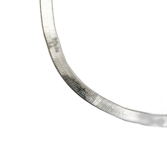 Sterling Silver Flexible Herringbone Snake Chain Necklace - Picture 6 of 6
